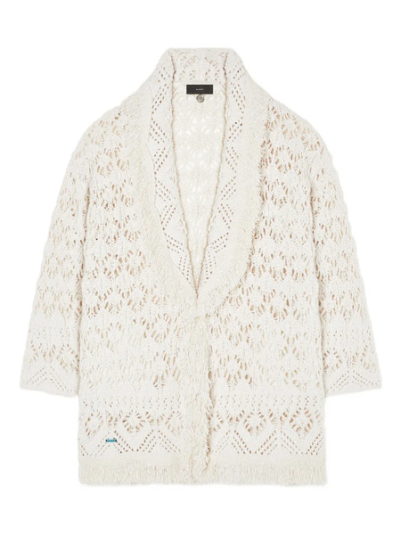  Alanui Lagoon Romance Fringed Cardigan - White 