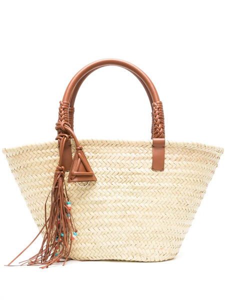  Alanui Large Icon Palm Leaf Tote Bag - Neutrals 