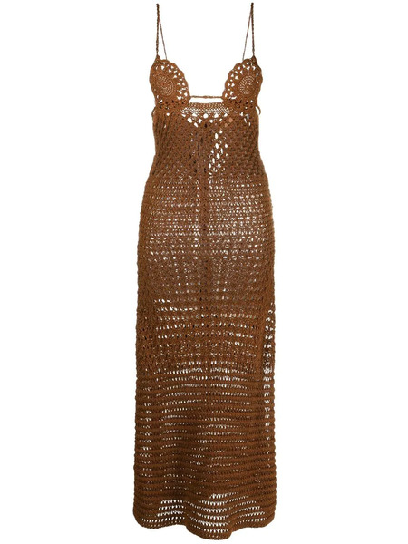  Alanui Mother Nature Crochet Dress - Brown 