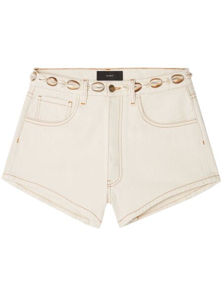 Alanui Ocean Dream Denim Shorts - Neutrals 
