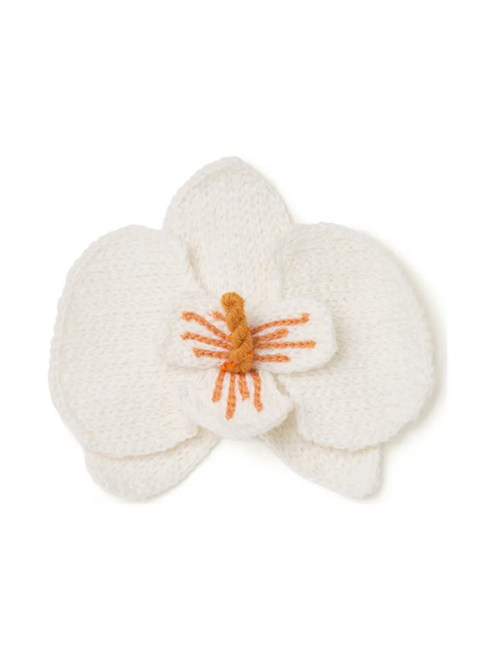  Alanui Orchid Embroidered Brooch - White 