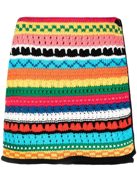 Alanui Over The Horizon Crochet Miniskirt - Black 