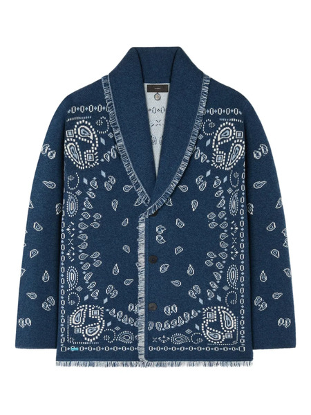 Alanui Paisley Jacquard Cardigan - Blue 