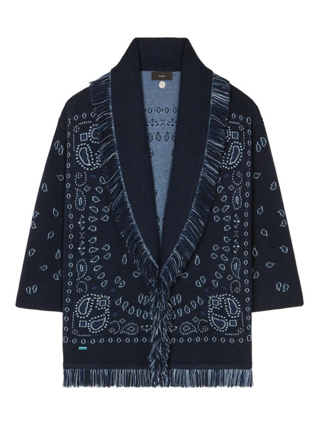  Alanui Paisley-jacquard Fringe Coat - Blue 