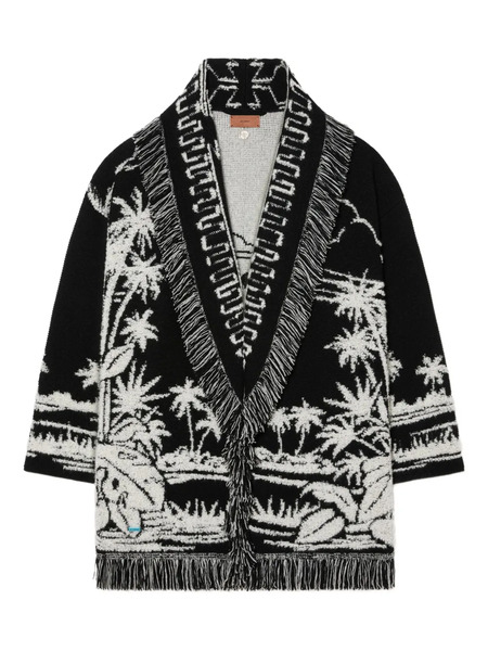  Alanui Palm Grove Tales Fringe Cardigan - Black 
