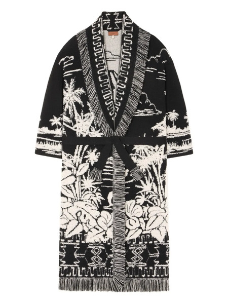  Alanui Palm-tree Fringe Coat - Black 