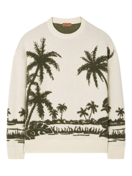  Alanui Palm-tree Intarsia Sweater - Green 