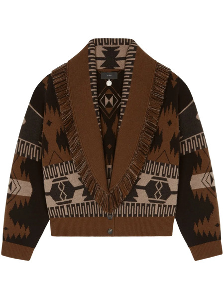  Alanui Patterned-jacquard Cardigan - Brown 