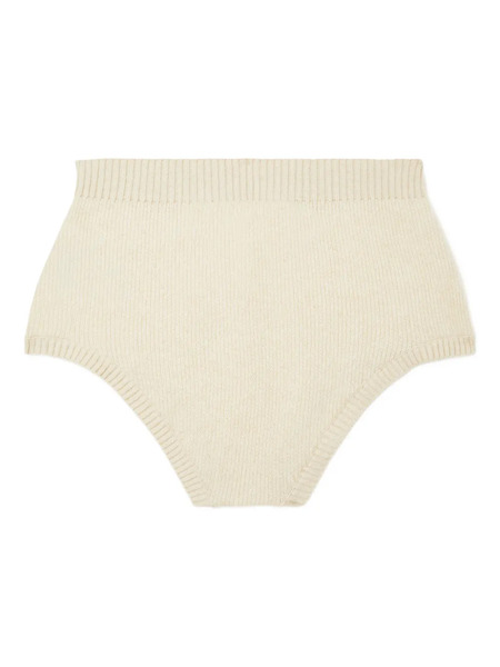 Alanui Ribbed Cashmere Shorts - White 