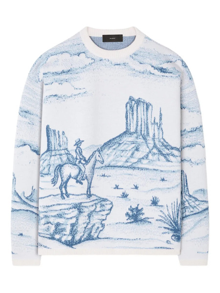  Alanui Silent Rider Wool Sweater - Blue 