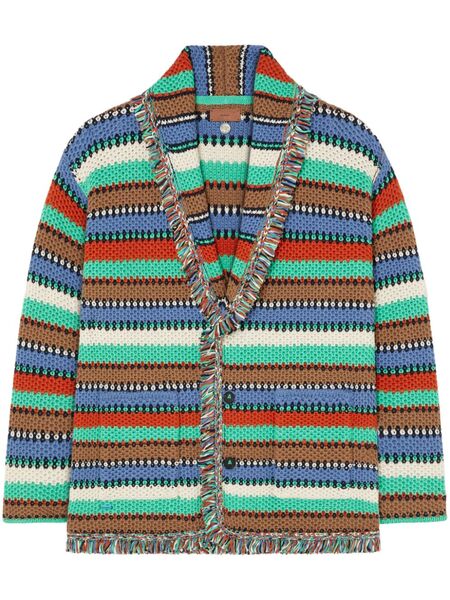  Alanui Sunny Stripes Cardigan - Green 