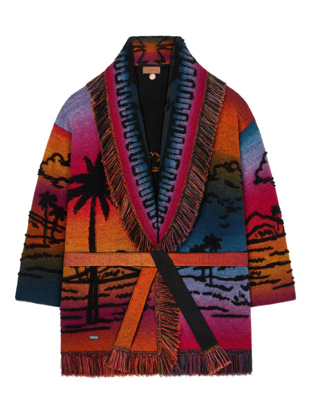  Alanui Sunset Stories Fringed Cardi-coat - Black 