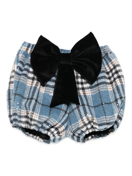  Alapage Bow-detail Plaid Shorts - Blue 