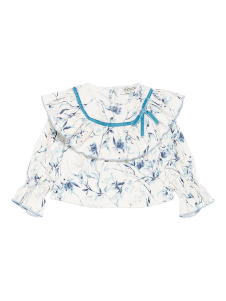  Alapage Ruffled Floral-print Top - White 