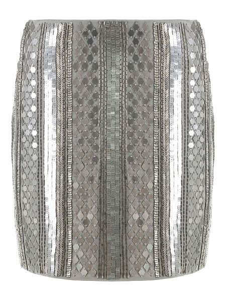  Alberta Ferretti Beaded-embellishment Mini Skirt - Silver 