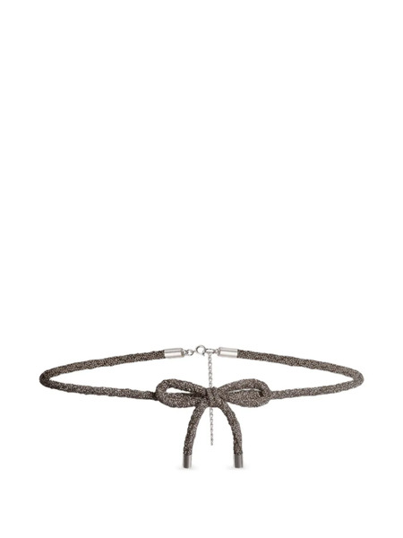  Alberta Ferretti Bow Detail Belt - Grey 