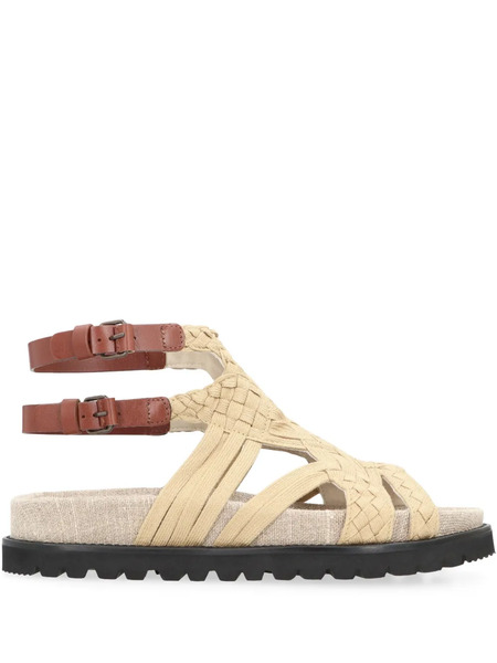  Alberta Ferretti Buckle-strap Flat Sandals - Neutrals 