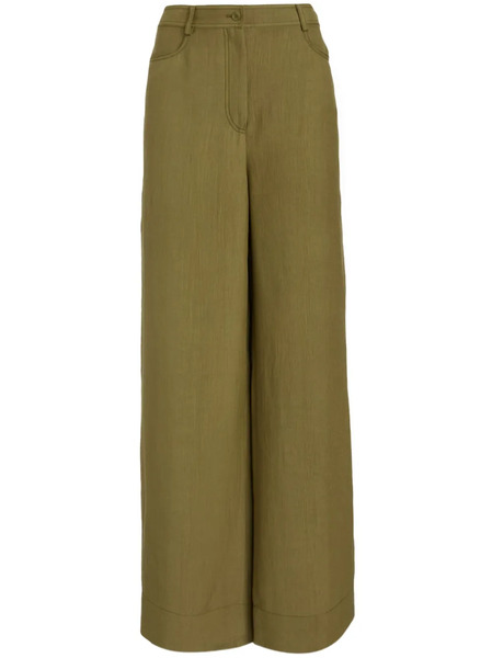  Alberta Ferretti Button-fastening Palazzo Trousers - Green 