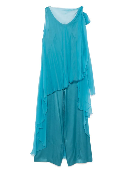  Alberta Ferretti Cape-detail Jumpsuit - Blue 