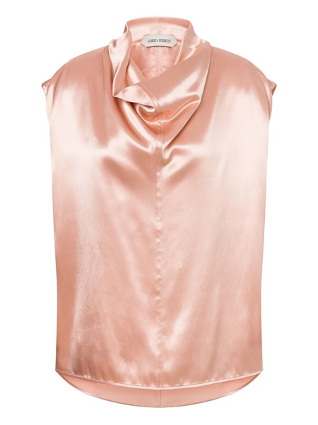  Alberta Ferretti Cowl-neck Satin Top - Pink 