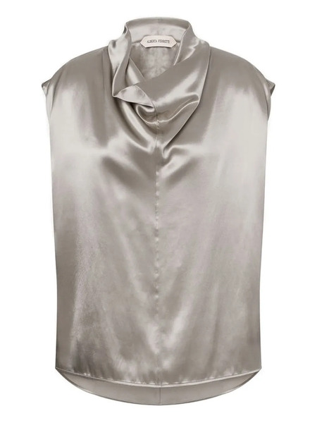  Alberta Ferretti Cowl-neck Sleeveless Top - Silver 