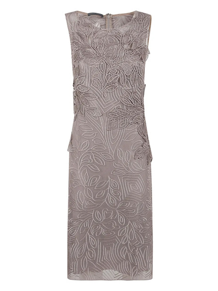  Alberta Ferretti Embroidered Midi Dress - Neutrals 