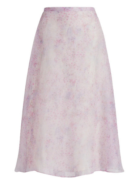  Alberta Ferretti Floral Midi Skirt - Purple 