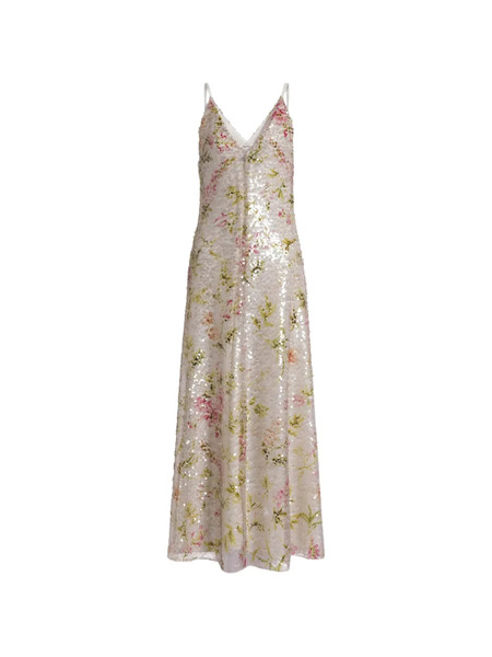  Alberta Ferretti Floral-print Dress - Neutrals 