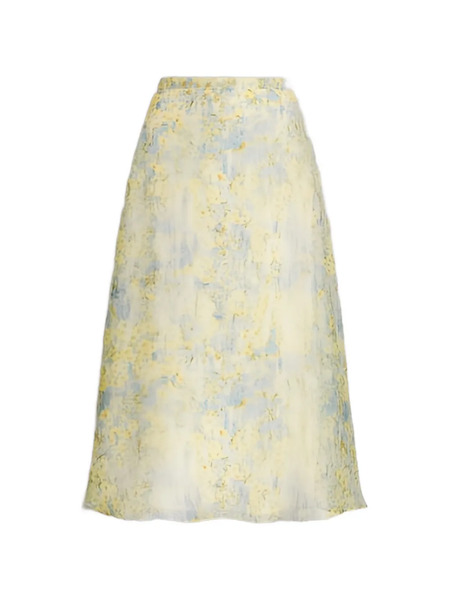  Alberta Ferretti Floral-print Skirt - Yellow 