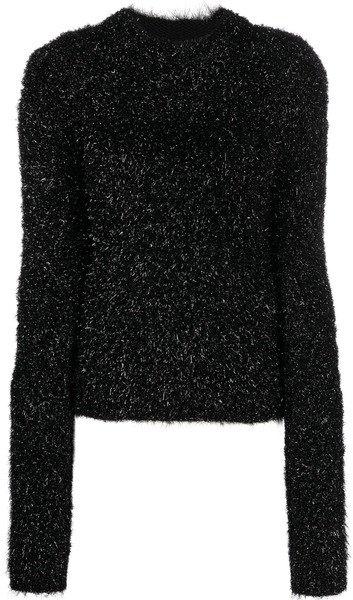  Alberta Ferretti Glittered Puff-sleeved Jumper - Black 