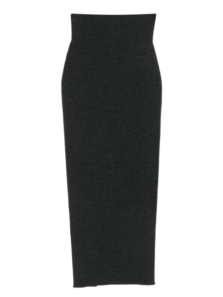 Alberta Ferretti High-waisted Virgin Wool Maxi Skirt - Grey 