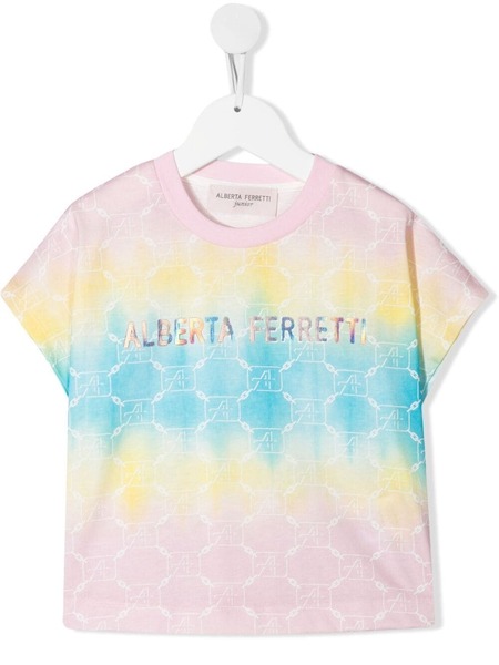  Alberta Ferretti Kids Logo-print Tie-dye T-shirt - Pink 
