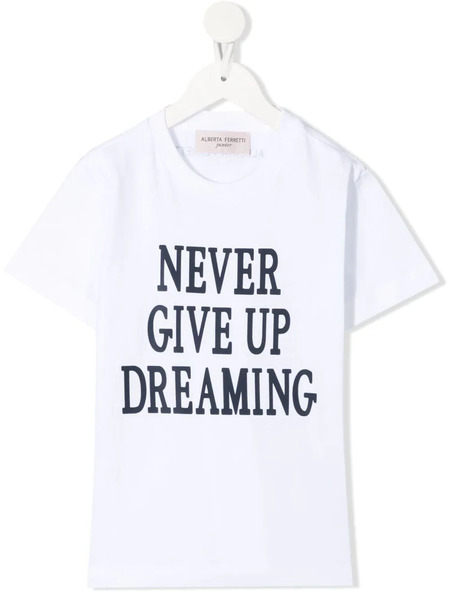  Alberta Ferretti Kids Slogan-print Cotton T-shirt - White 