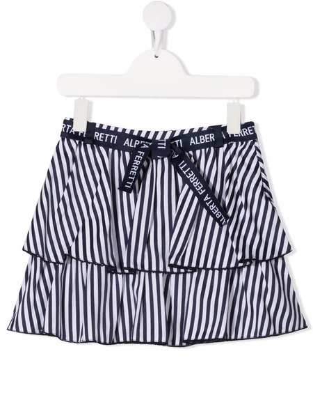  Alberta Ferretti Kids Striped Tiered Skirt - Blue 
