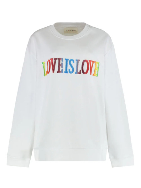  Alberta Ferretti Letters-embroidered Sweatshirt - White 