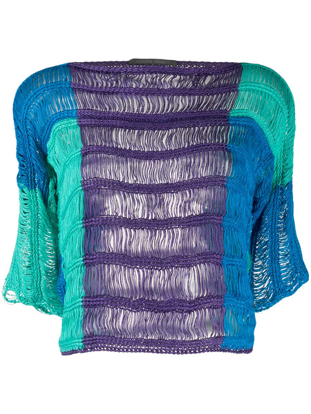  Alberta Ferretti Loose Knit Top - Green 