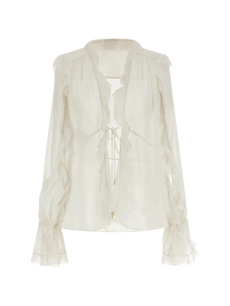  Alberta Ferretti Ruffled-design Blouse - Neutrals 