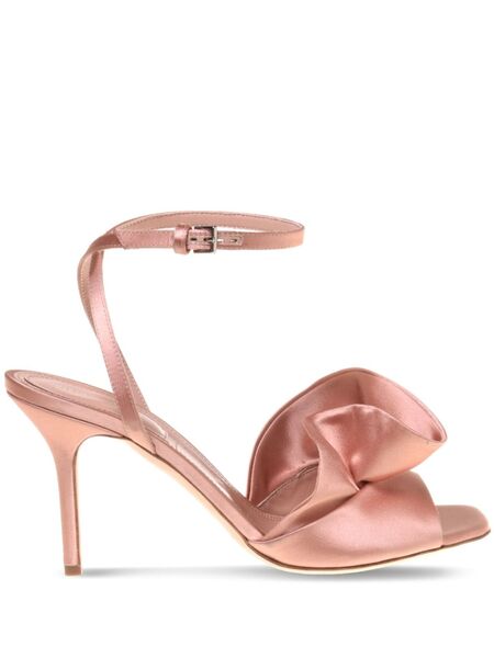 Alberta Ferretti Ruffled Satin Sandals - Pink 
