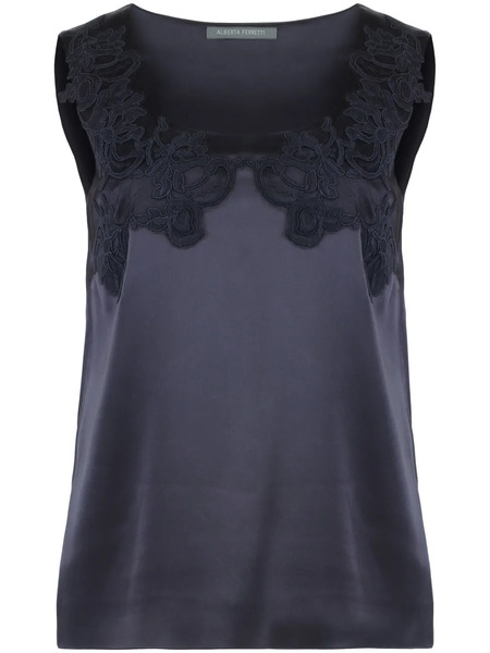  Alberta Ferretti Satin Blouse - Blue 