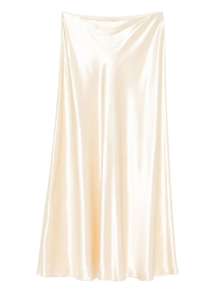  Alberta Ferretti Satin Midi Skirt - Neutrals 