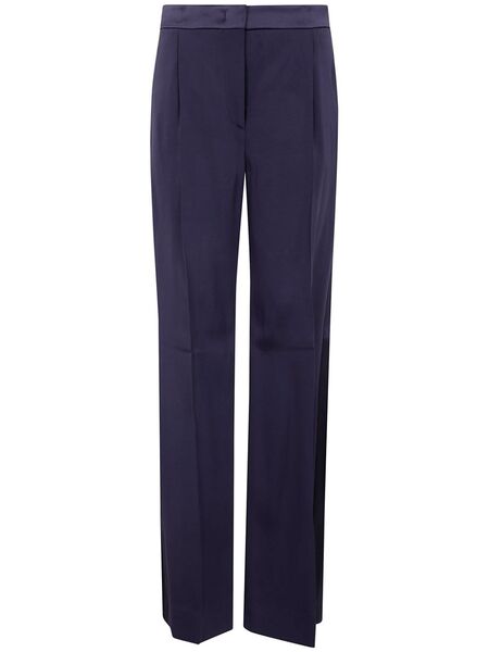  Alberta Ferretti Satin-trim Trousers - Blue 