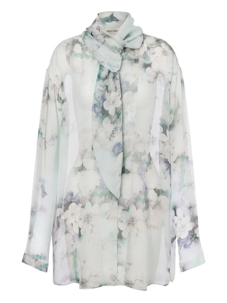  Alberta Ferretti Scarf-collar Shirt - Grey 