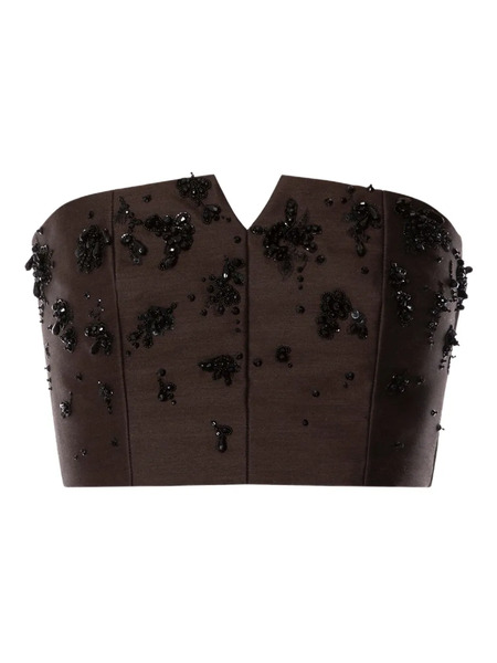 Alberta Ferretti Sequin-embellished Corset Top - Brown 