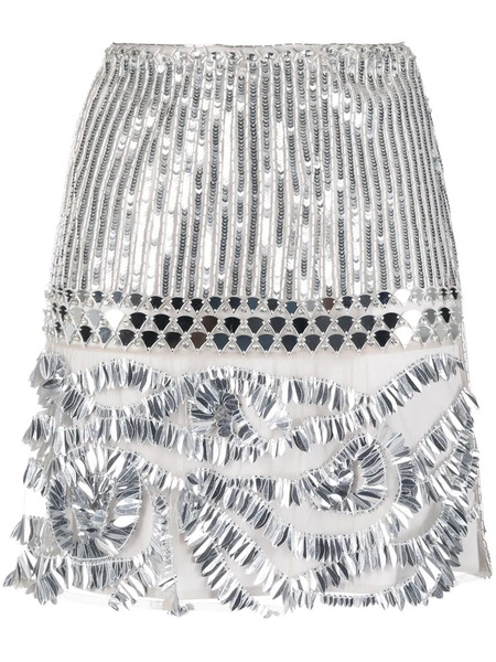 Alberta Ferretti Sequin-embellished Mini Skirt - Silver 