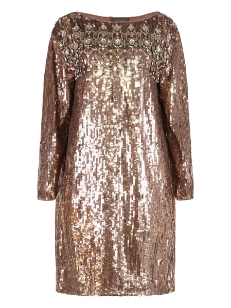  Alberta Ferretti Sequin-embellishment Midi Dress - Brown 