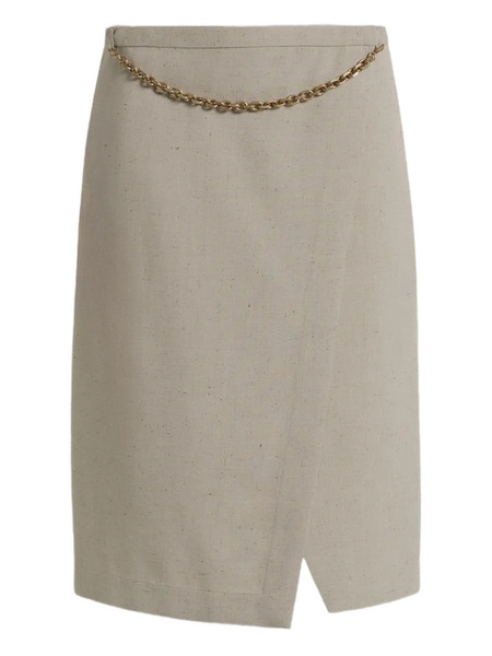  Alberta Ferretti Slit-detail Midi Skirt - Neutrals 