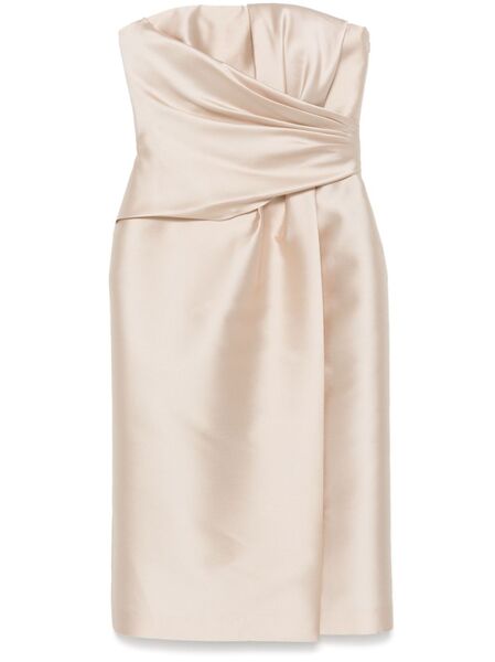  Alberta Ferretti Strapless Midi Dress - Neutrals 