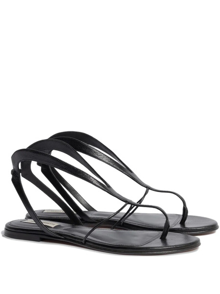  Alberta Ferretti Straps Leather Sandals - Black 