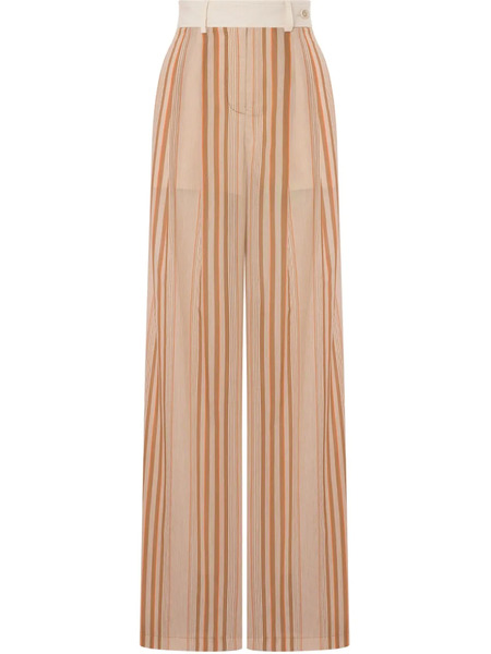  Alberta Ferretti Striped Palazzo Pants - Neutrals 