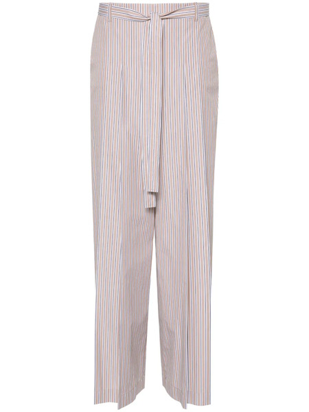  Alberta Ferretti Striped Pleated Wide Trousers - Neutrals 